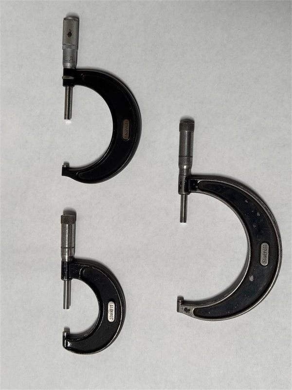 Lot of 3 Starret No. 436 Blade Micrometer 436-1 436-2 436-3 1"-2" 2"-3" 3"-4"