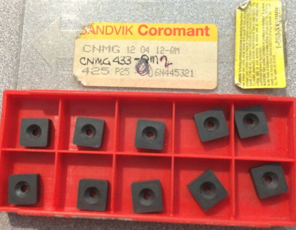 SANDVIK Coromant CNMG 433-QM 12 04 12-QM 425 P25 Lathe Carbide Inserts 10Pcs New