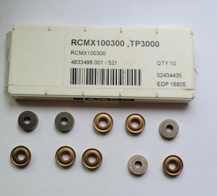 10 Pcs SECO RCMX100300 TP3000 EDP 16805 Carbide Inserts New