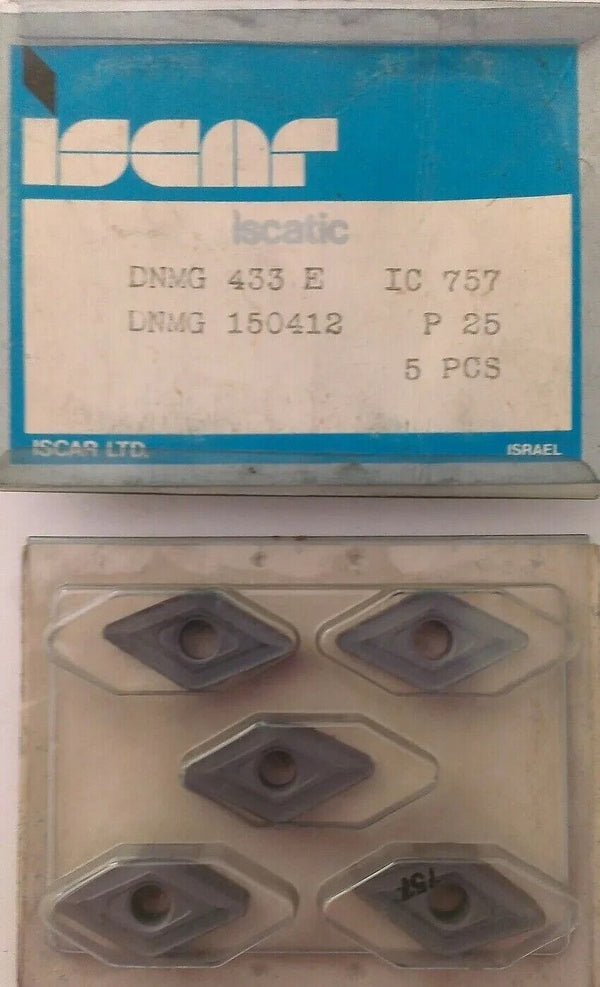 5 Pcs Iscar Iscatic DNMG 433 E IC 757 Carbide Inserts Lathe Mill Turning New