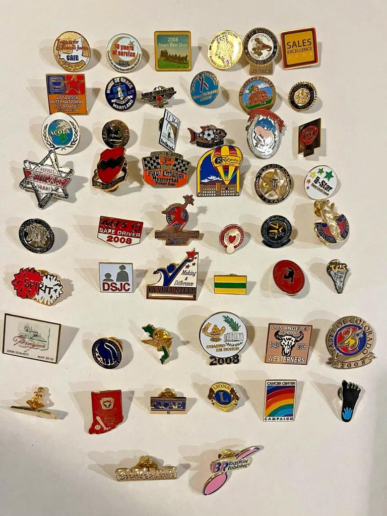 Nice Lot of 50 Pins Badge Lapel Collection Rare New Vintage Free Shipping