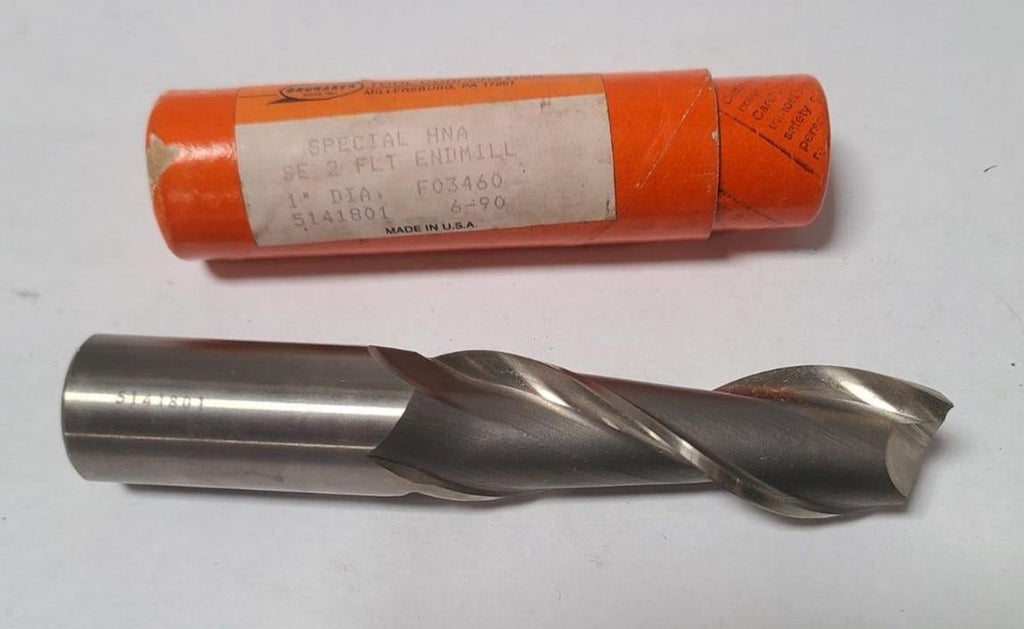 BRUBAKER Tool USA 2 Flutes 5141801 HSS High Speed Steel End Mill 1" Dia