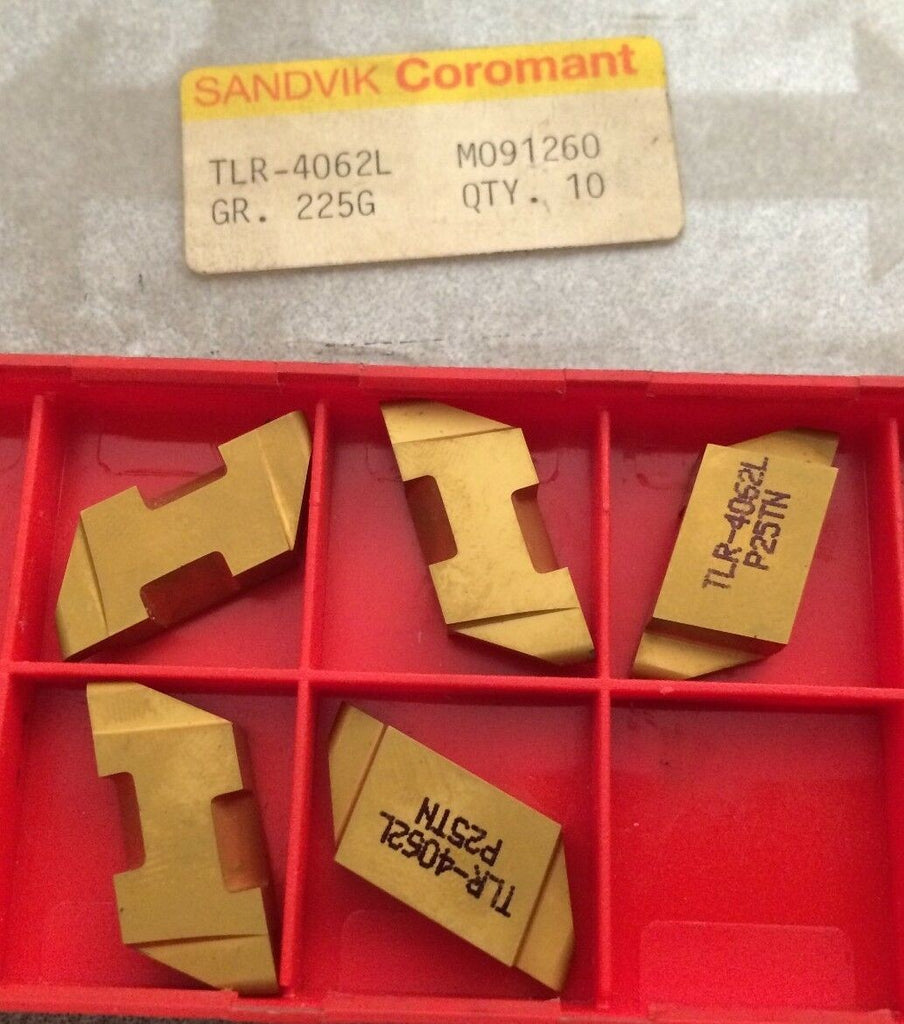 SANDVIK Coromant TLR-4062L 225G Gold Lathe Grooving Carbide Inserts 5 Pcs New