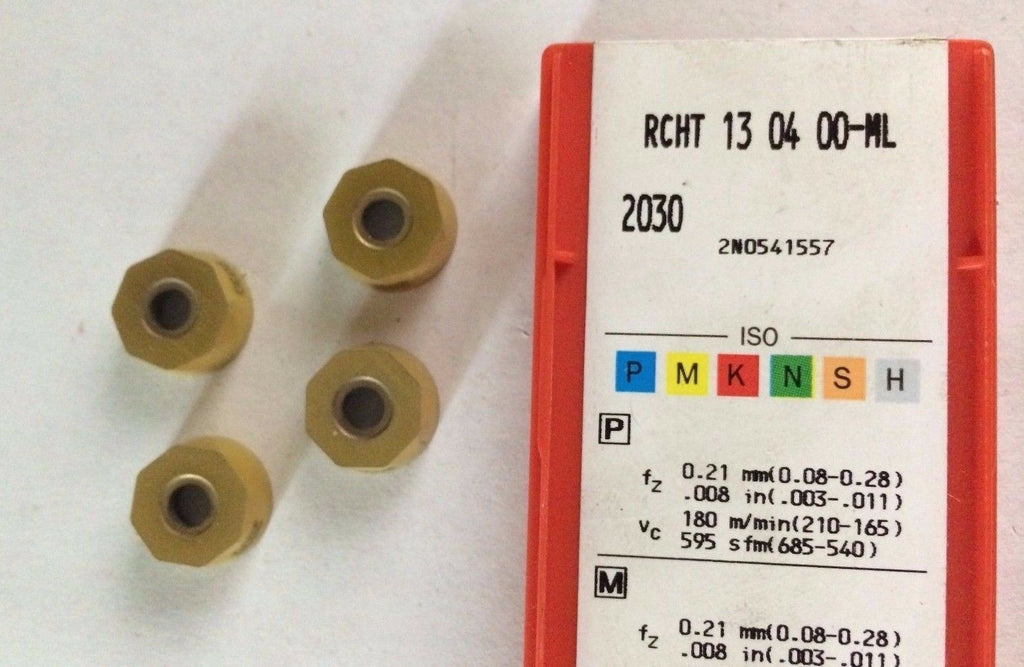 4 Pcs SANDVIK Coromant RCHT 13 04 00 ML 2030 Lathe Carbide Inserts Tools Gold