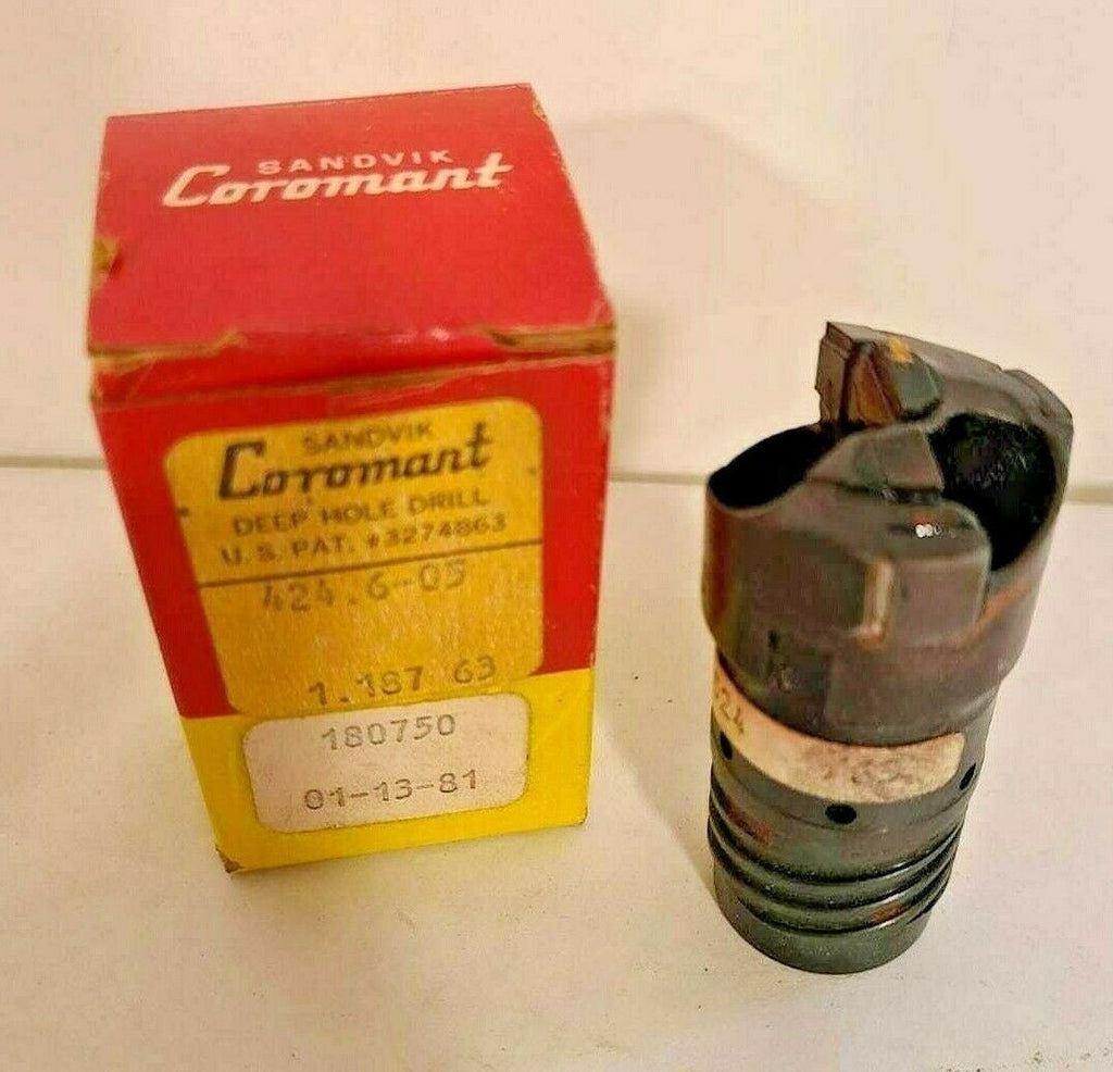 SANDVIK Coromant Carbide Ejector Deep Hole Drill 1.187 Diameter 424.6-05 New