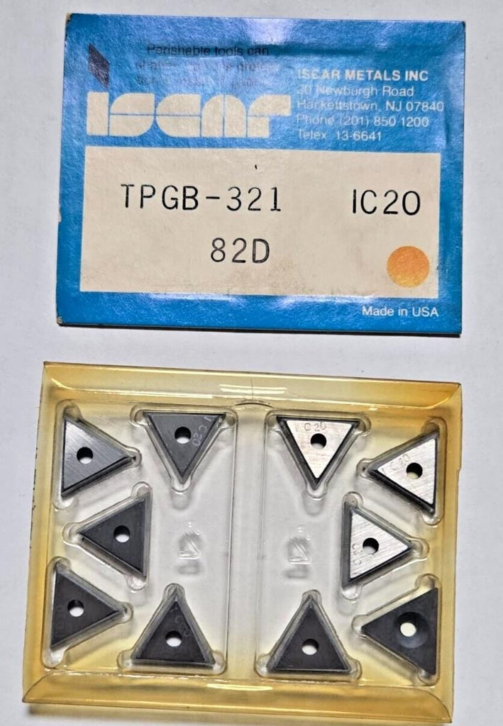 ISCAR TPGB 321 IC 20 82D Carbide Inserts 10 Pcs Lathe Turning Tools New