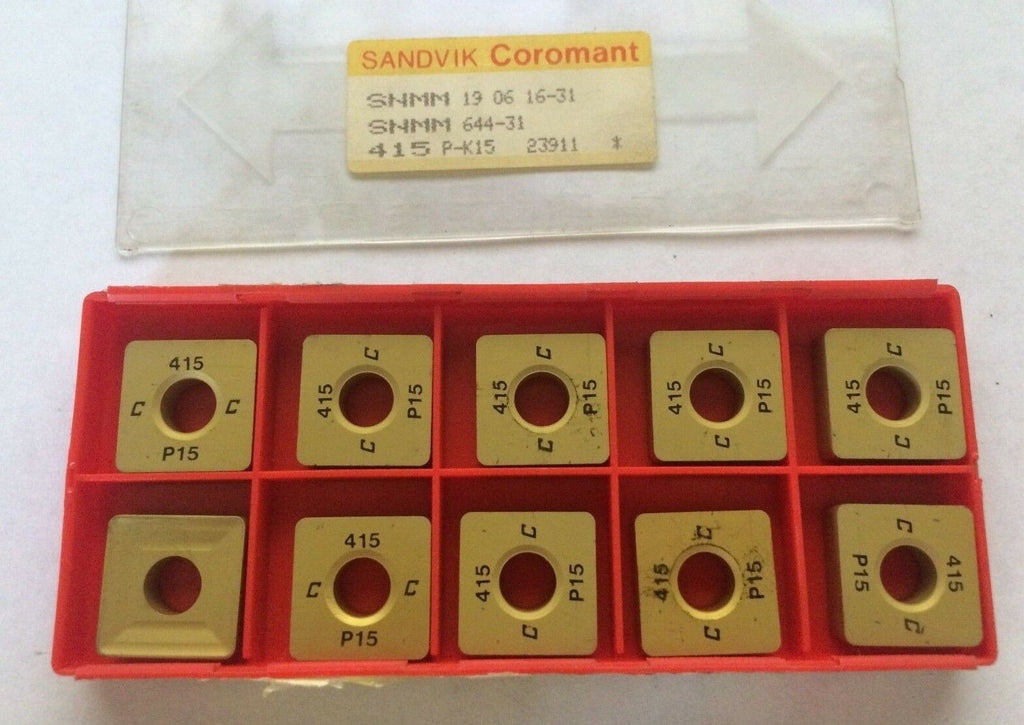 SANDVIK Coromant SNMM 644-31 19 06 16-31 415 P-K15 Lathe Carbide 10 Inserts Gold