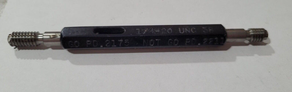 1/4-20 UNC 3B GO & NO GO Thread Plug Gage GO P.D. .2175 & NOGO .2211