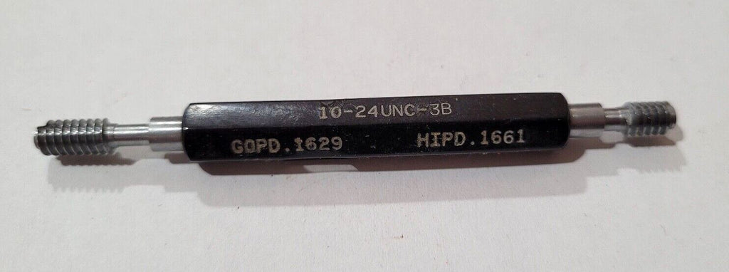 10-24 UNC-3B GO & NO GO Thread Plug Gage GO P.D. .1629 & HIPD .1661