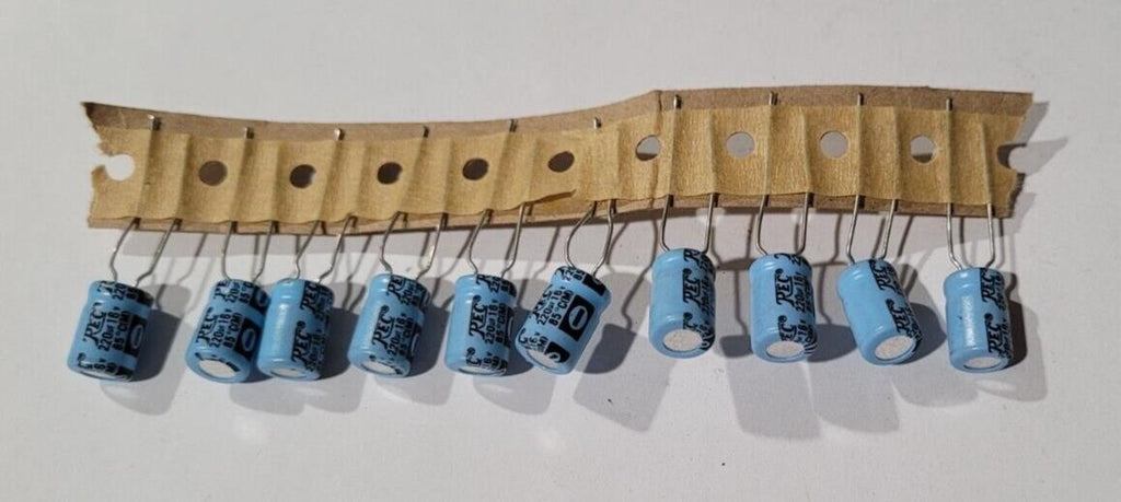 REC Radial Type Electrolytic Capacitors 220uF 220mfd 16V New Lot of 10 Pcs