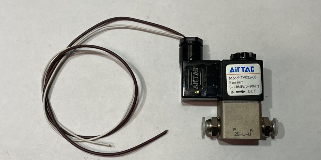 Airtac 2V025-08 Solenoid Valve 0-1.0MPa(0-10bar) 2/2 Way IP65 DC21.6V-26.4V 7.0W