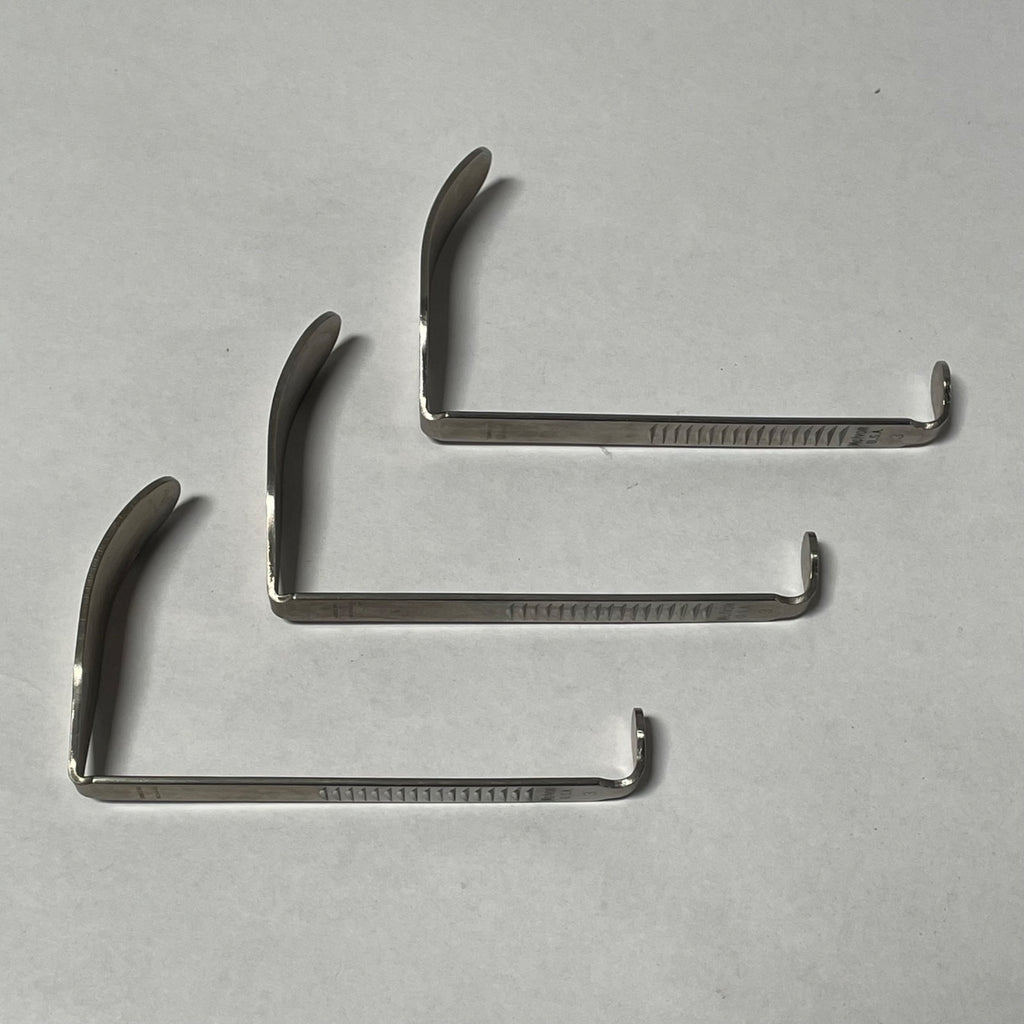 Lot of 3 Mcivor USA 3 Davis Mouth Gag Blade Medical Dental Surgery Stainless