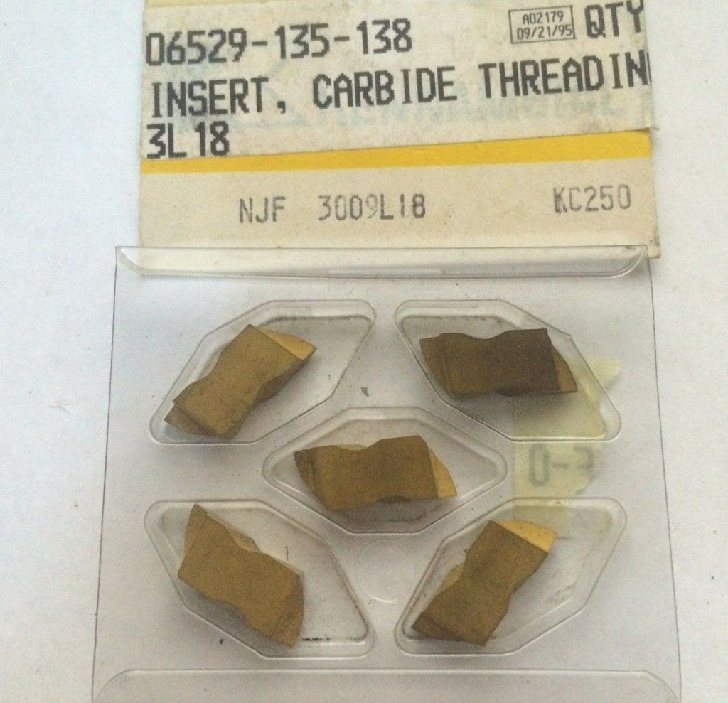 5 Pcs Kennametal NJF 3009 L18 KC 250 Lathe Carbide Inserts Grooving Cut Off Gold