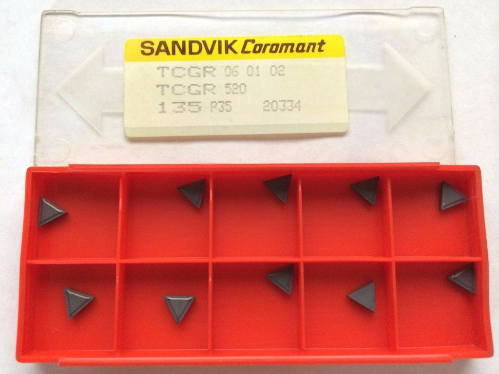 10 Pcs SANDVIK Coromant TCGR 520 06 01 08 135 P35 Lathe Carbide Inserts Tool New