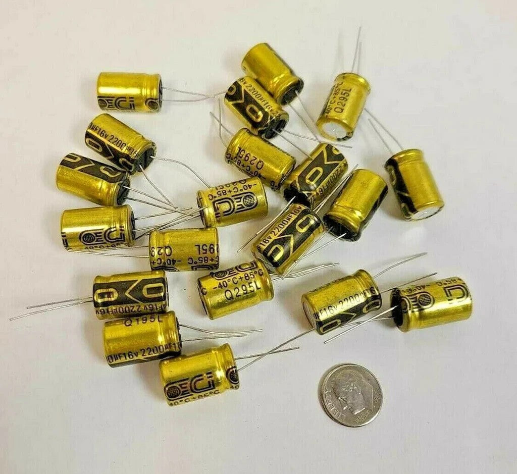 Electrolytic Capacitors 2200uF 16V New -40C +85C Lot of 20 Pcs