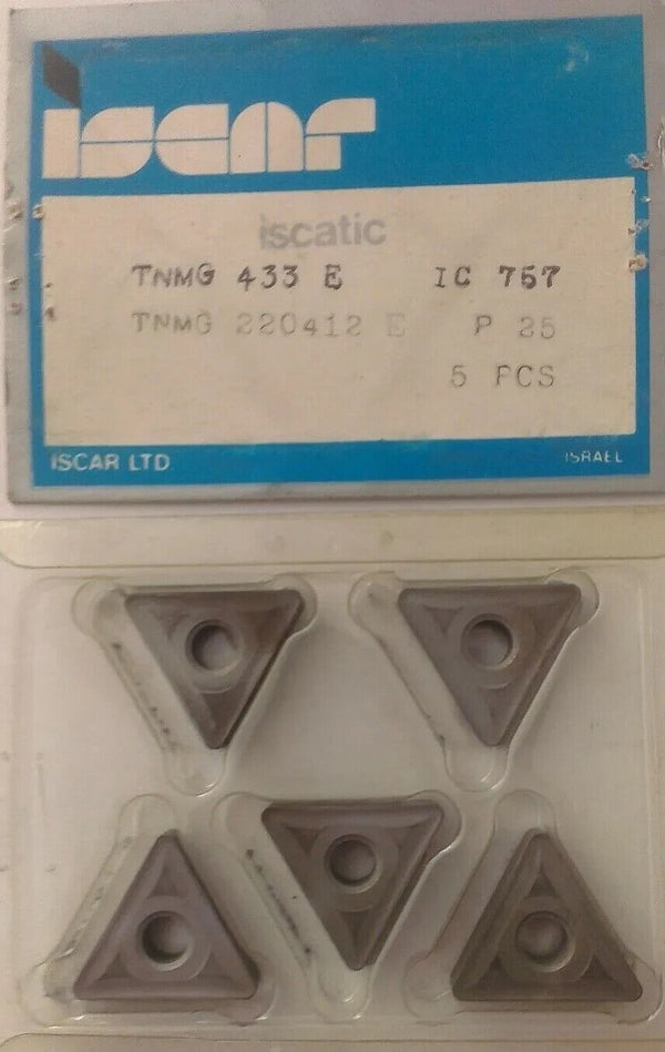 5 Pcs Iscar Iscatic TNMG 433 E IC 757 Carbide Inserts Lathe Mill Turning New