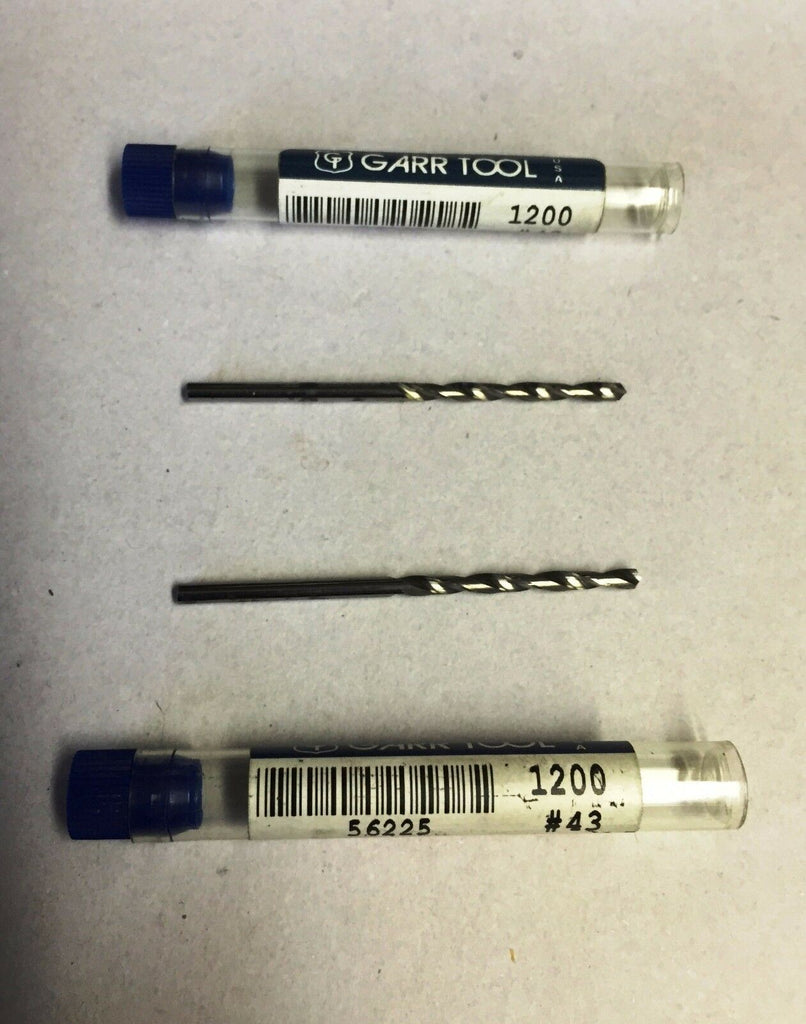 Lot of 2 GARR Tool #43 .0890 2 FLT 1200 Drill Carbide EDP # 56225 New