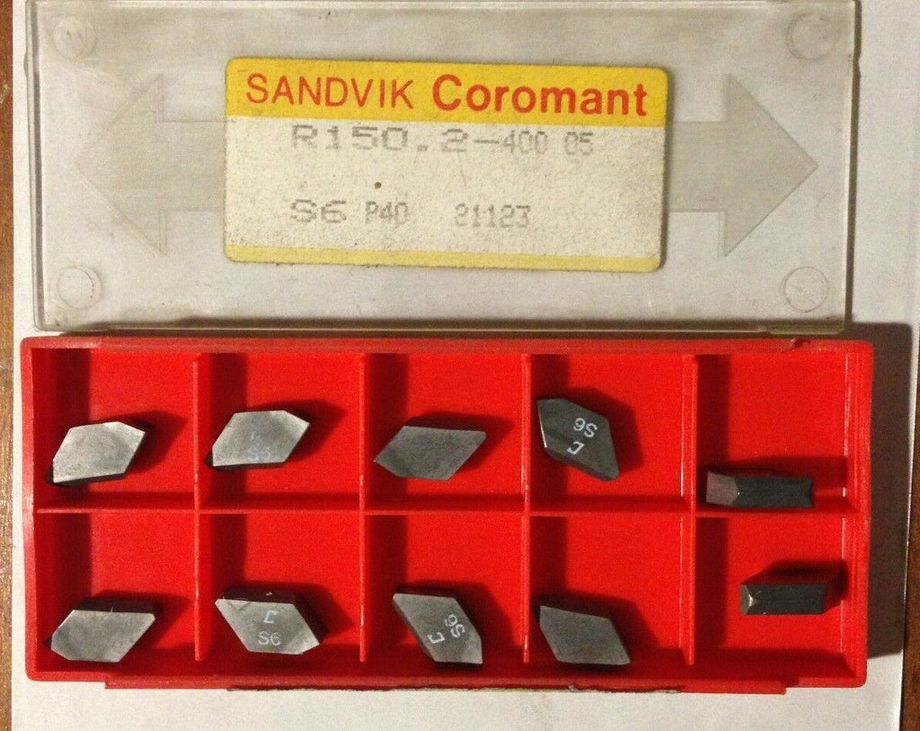 SANDVIK Coromant R150.2 400 05 S6 P40 Grooving Lathe Carbide Inserts 10 Pcs New