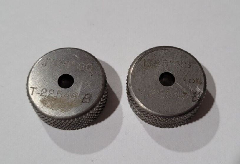 Set of T-22548-B GO & NO GO Set Thread Ring Gage P.D. .1795 and .1785 Gages