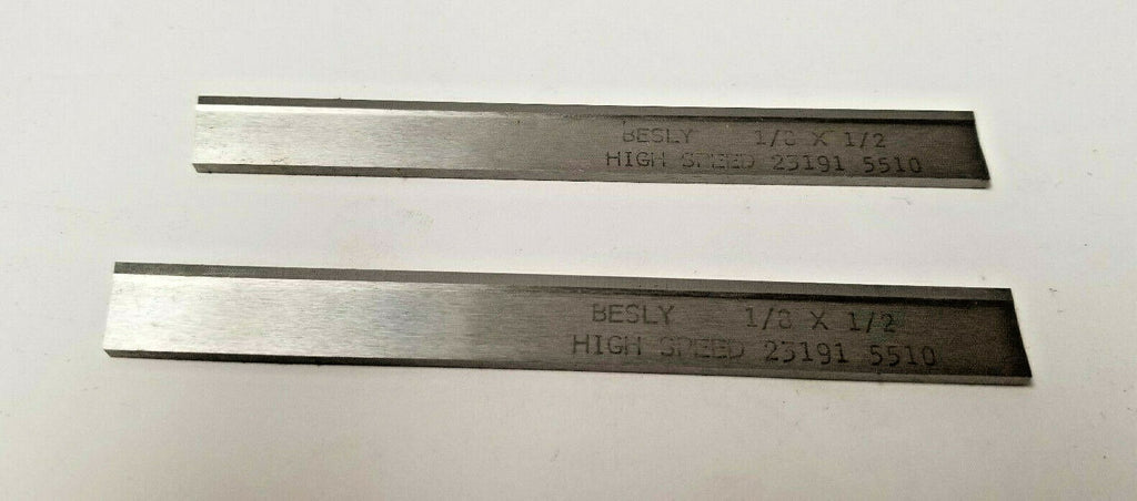 2 New 1/8 x 1/2 x 4.5" Square Lathe Tool Cutting HSS Blank Bit BESLY USA