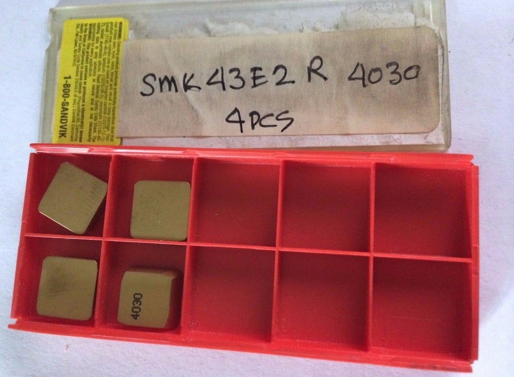 4 Pcs SANDVIK COROMANT SMK 43 E 2R 4030 Lathe Carbide Inserts Gold Tools Mill