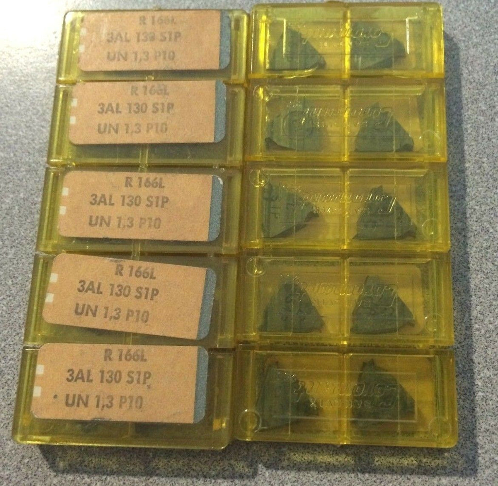 SANDVIK Coromant R166L 3AL 130 S1P UN 1.3 P10 Threading Lathe Carbide 10 Inserts