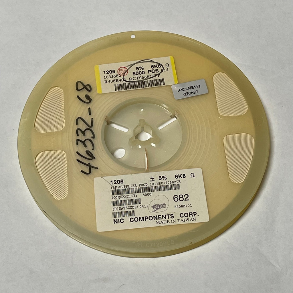 Reel of 5000 NIC COMPONENTS NRC12J682TR 1206 +/- 5% 6K8 Ohm 46332-68