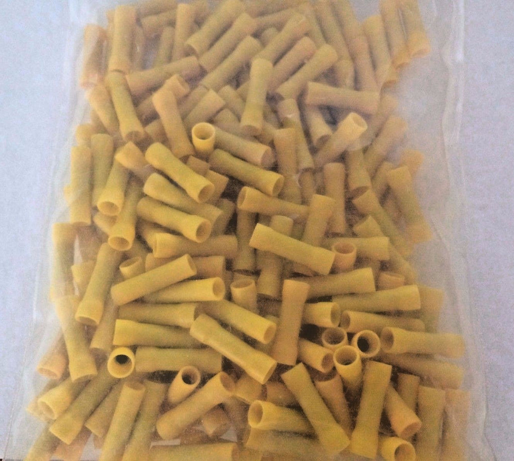 Lot of 100 Pcs 12 - 10 Yellow Butt Connectors Electrical Terminals Wire New