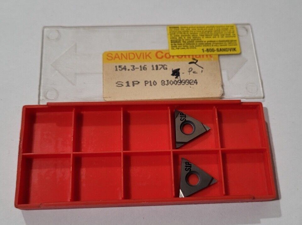 SANDVIK Coromant 154.3-16 117G S1P P10 Threading Lathe Carbide Inserts 2 Pcs