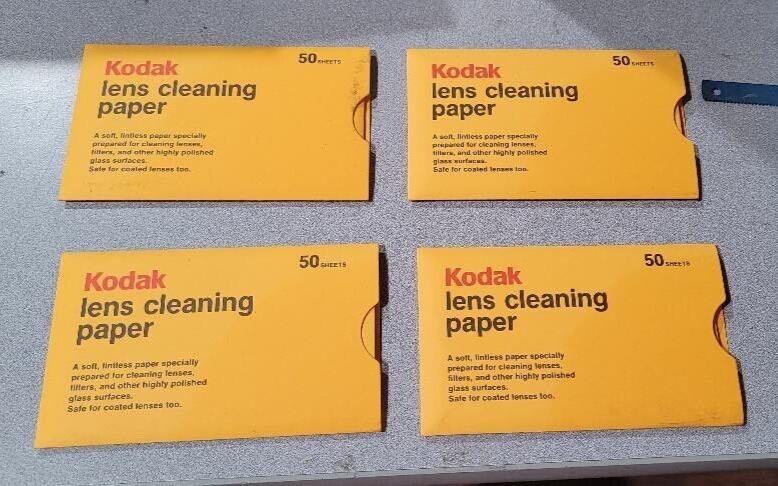 Lot of 4 Kodak Lens Cleaning Paper - 200 Sheets Total - 50 Sheets Each