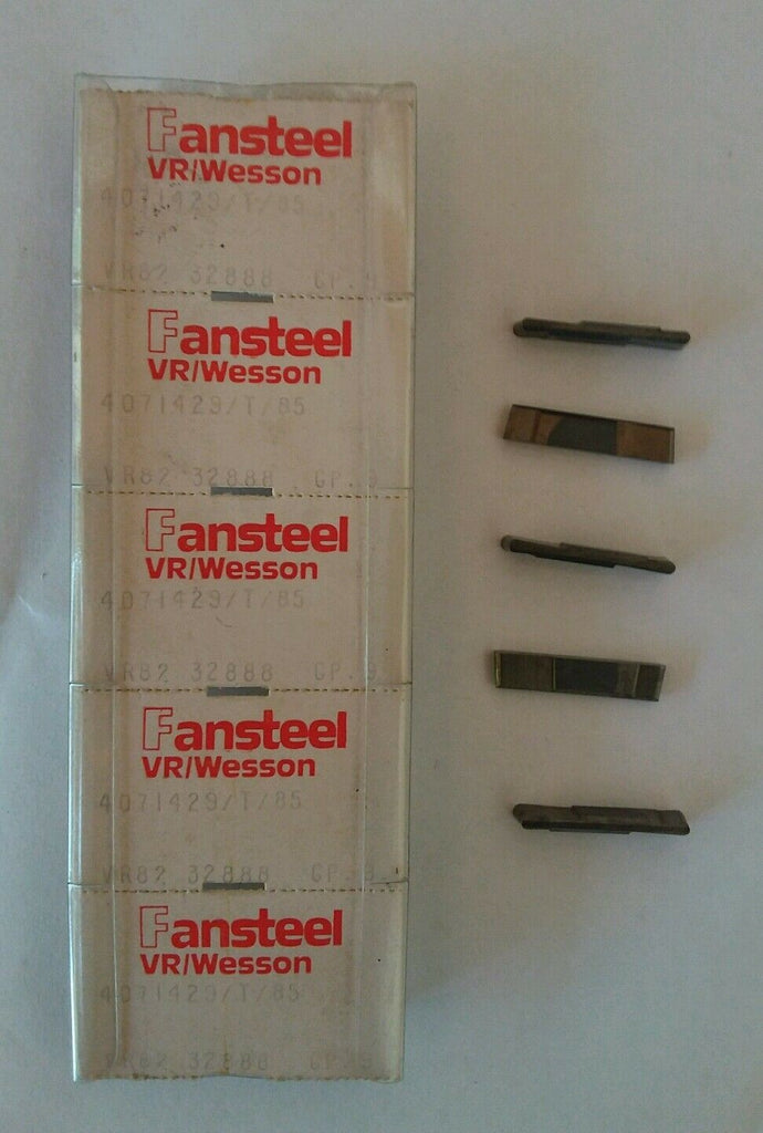 Fansteel VR/Wesson VR82 5pcs 4071429/T/85 Carbide Inserts 32888 GP.9 Grooving