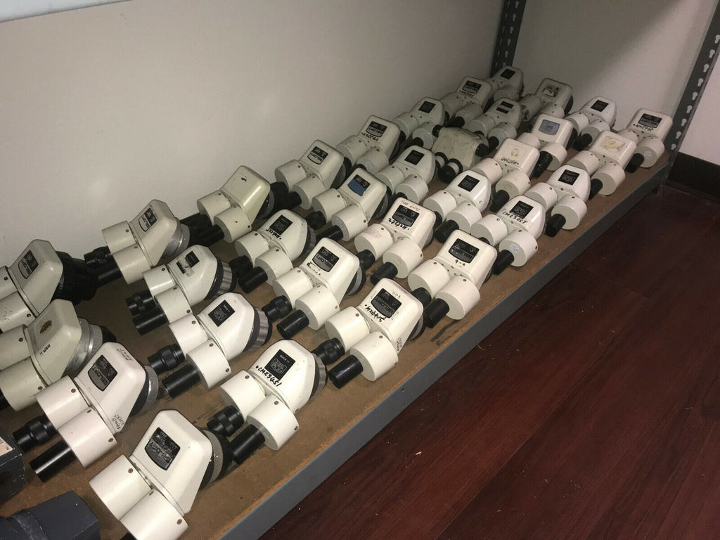 Lot of 32 Kyowa Tokyo & SELOPT EMT Binocular Microscope Heads Untested, Parts