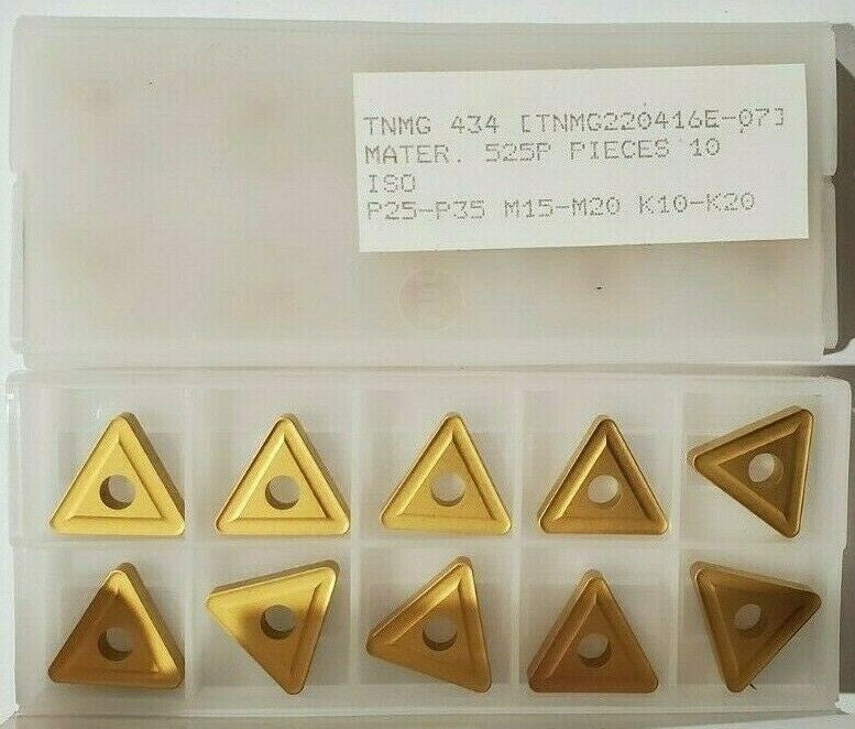 10 New TNMG 434 Gold Carbide Inserts Lathe Made by PRAMET (A SECO Company)