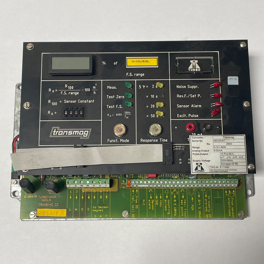 TURBO-WERK KOELN TRANSMAG TAG-Nr. P-71042 0-10 L/MIN 4-20mA 10 PULSE/L 220V/60Hz