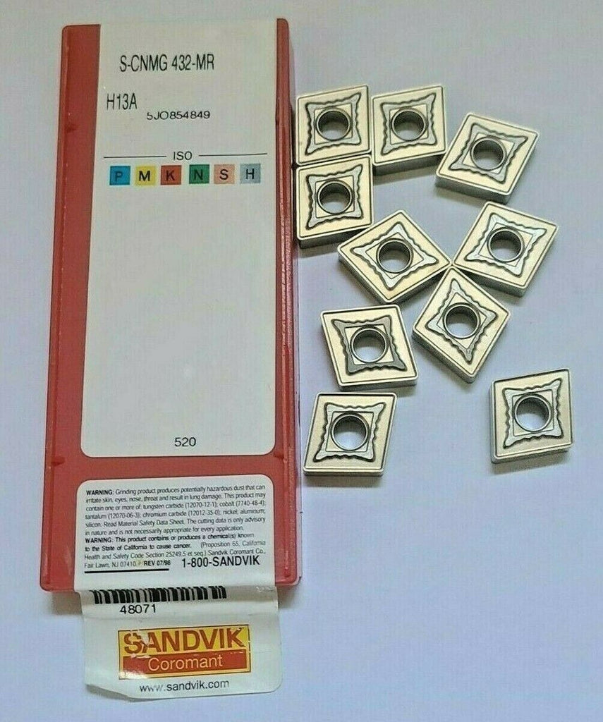 10 Pcs SANDVIK Coromant S-CNMG 432 - MR H13A Carbide Inserts Lathe Mill New