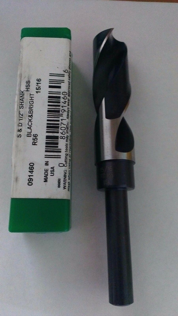 Black & Bright S & D Precision Twist Drill 1/2" Shank 15/16 HSS R56 091460 New