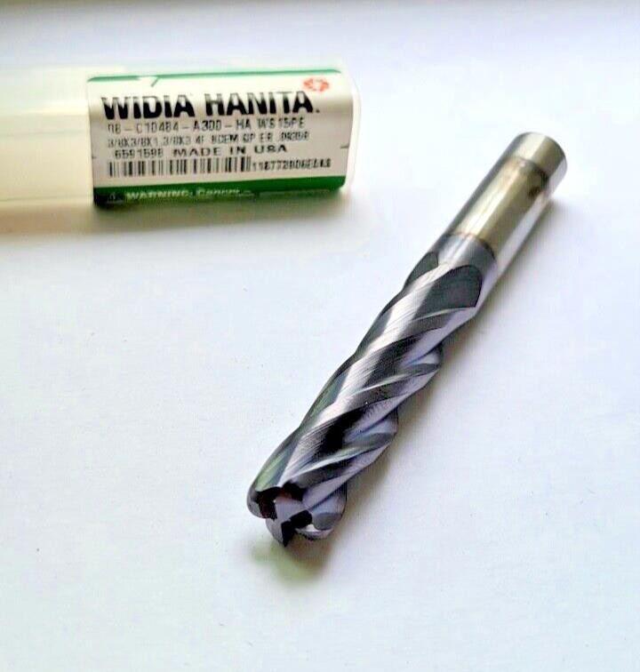 Hanita WIDIA C10484 A300 WS15PE Carbide End Mill 3/8 x 3/8 x 1.3/8 x 3  4 Flutes