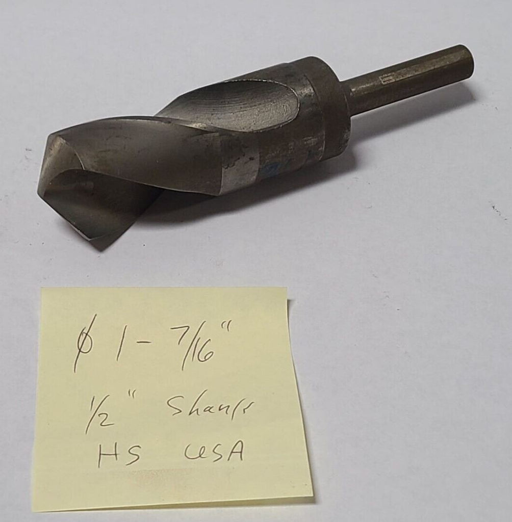 1-7/16 Drill Bit HSS Lathe HS 1/2 shank USA