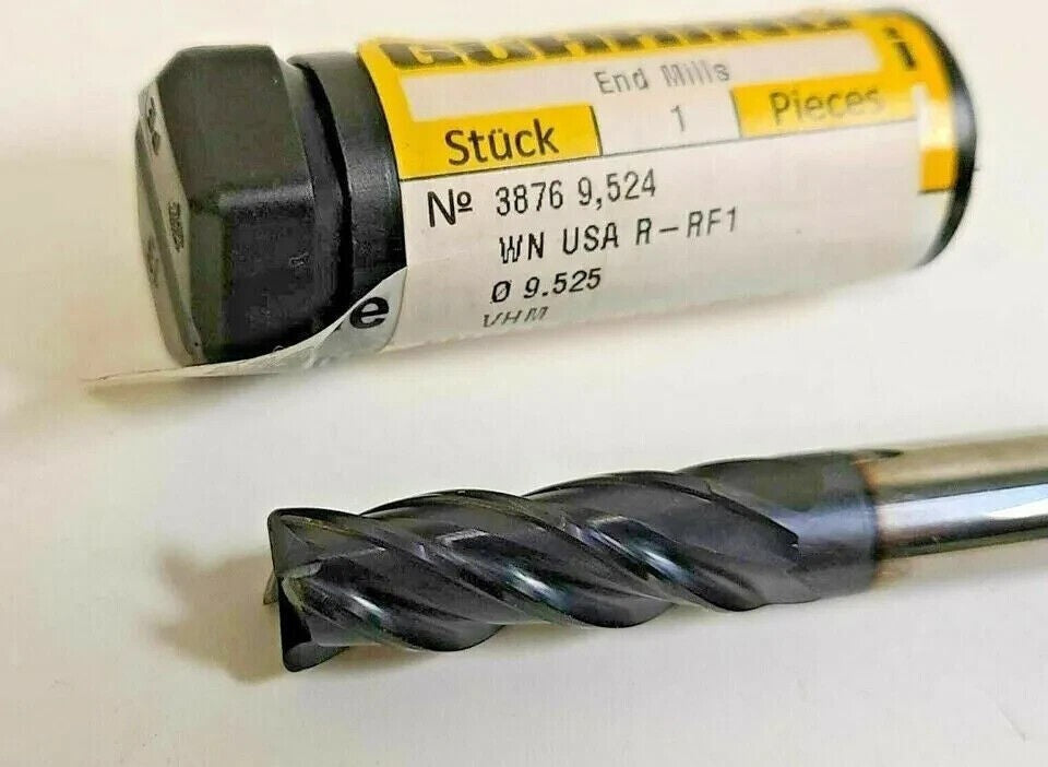3/8 NEW GUHRING Solid Carbide End Mill 3/8 x 3/8 x 1 Firex Coated 4 Flute R0.787