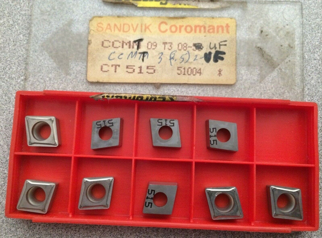 SANDVIK Coromant CCMT 09 T3 08-UF CT 515 3(1.5) 2-UF Lathe Carbide Inserts 9 Pcs