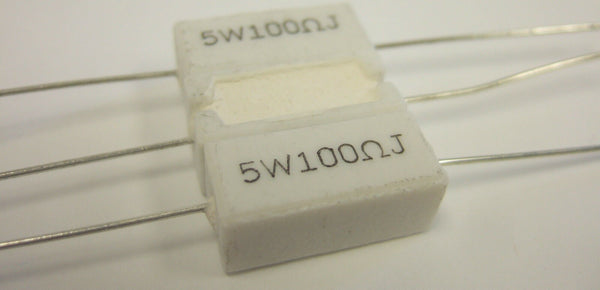 SQP Axial Ceramic Cement Sand 100 ohm Power Resistors 5w Watts New Lot of 20 pcs