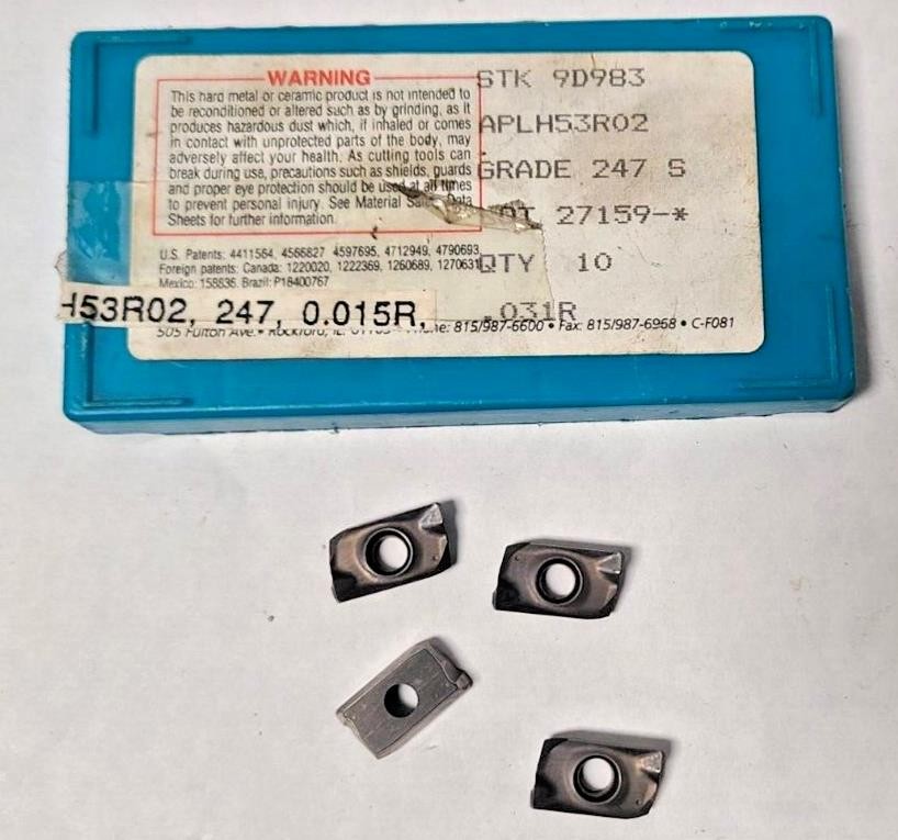 4 Ingersoll Cutting Tools APLH 53R02 S 247 APKT 160408R Lathe Carbide Inserts