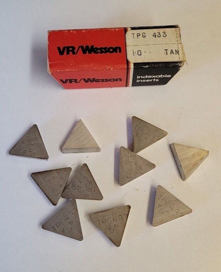 10 Pcs VR/ WESSON TPG 433 Indexable Inserts Cutting Tool Carbide