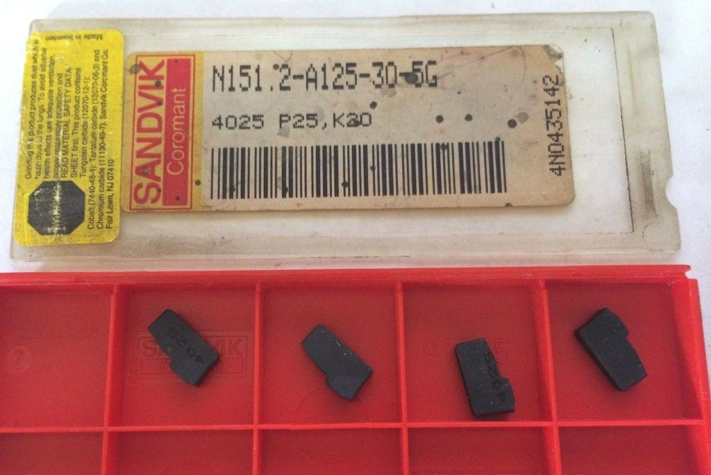 4 Pcs SANDVIK Coromant N151 2 A125 30 5G 4025 P25 Lathe Grooving Carbide Inserts