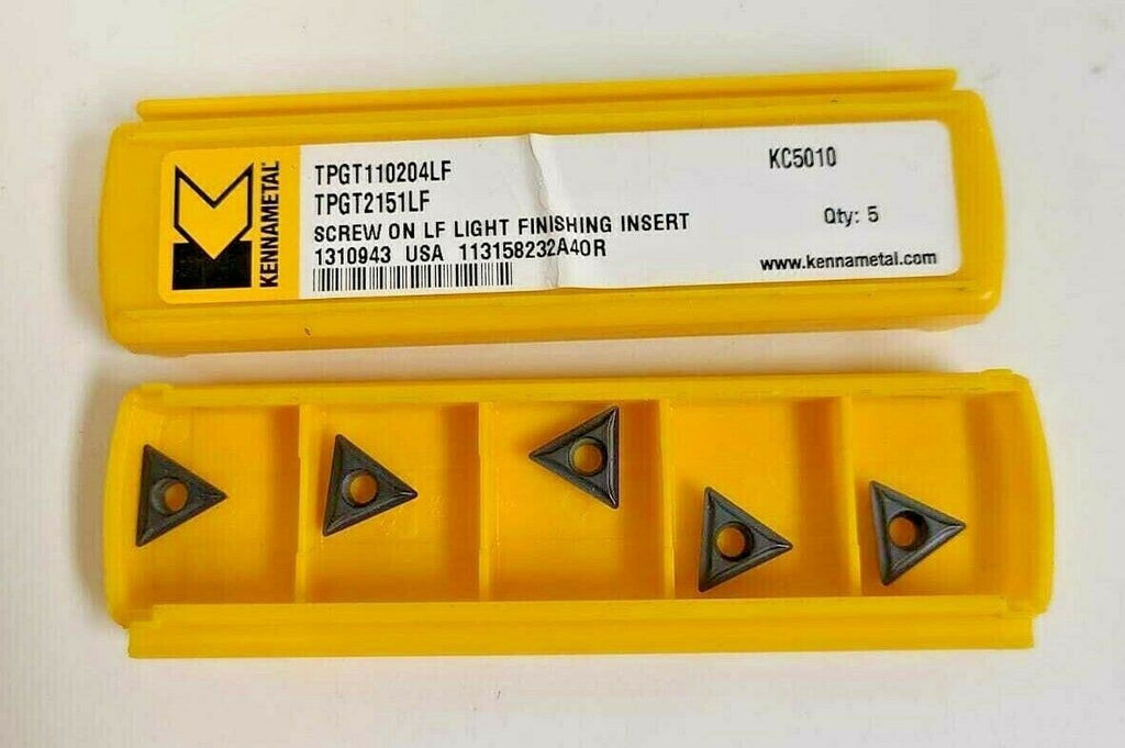 5 Pcs KENNAMETAL TPGT2151LF KC 5010 Carbide Inserts Lathe Turning Mill 110204LF