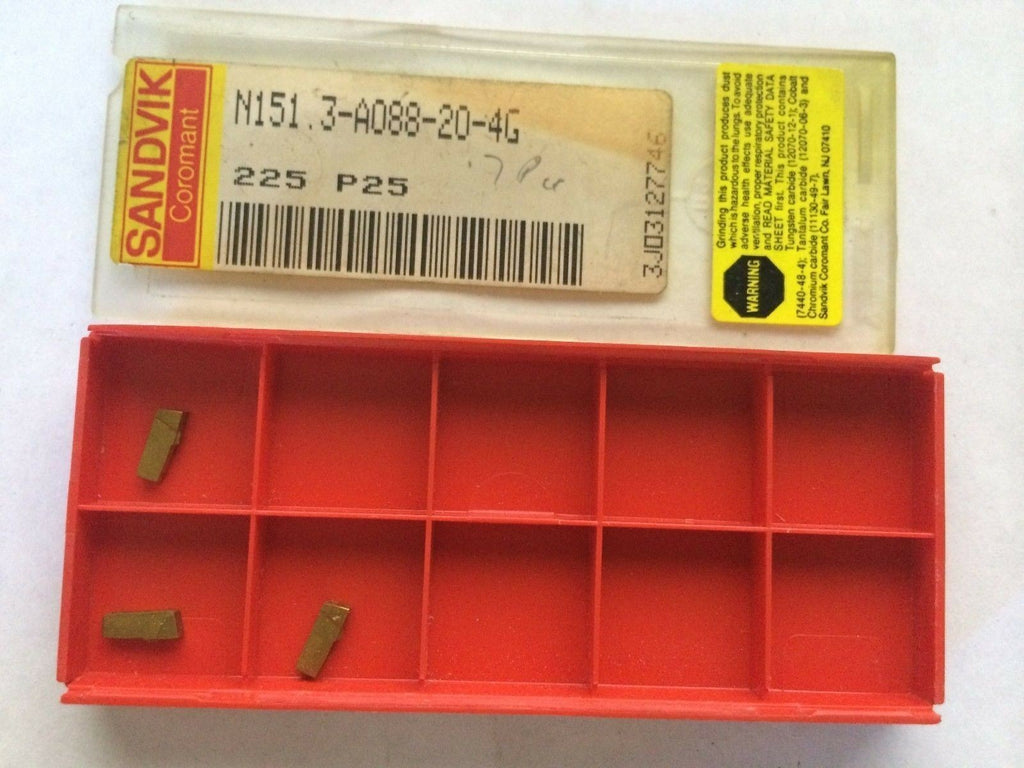 3 Pcs SANDVIK Coromant N151.3 A088 20 4G 225 P25 Lathe Grooving Carbide Inserts