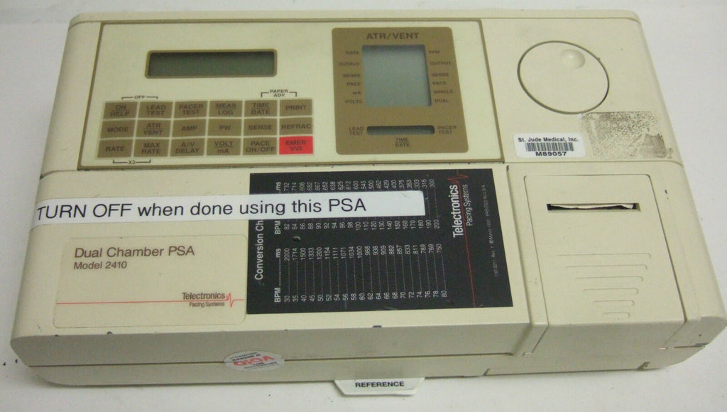 Telectronics Dual Chamber PSA 2410 Pacing System Analyzer
