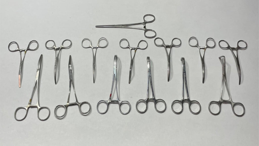 Lot of 14 Medical Surgical Pliers Blood Vessel Clamps V. Mueller Weck USA