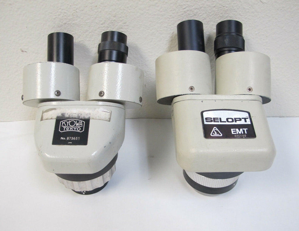 Lot of 2 Kyowa Tokyo & SELOPT EMT Binocular Microscope Heads