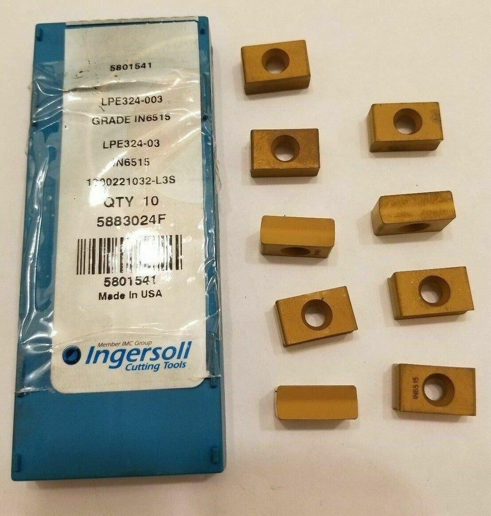 9 Pcs Ingersoll Cutting Tools 5801541 LPE324-003 IN6515 Lathe Carbide Inserts
